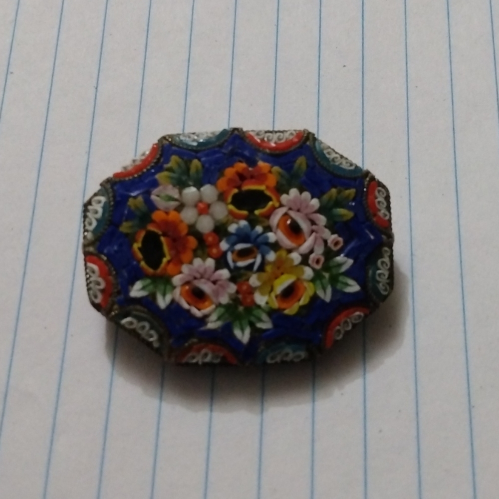 Vintage Micro Mosaic floral Broach